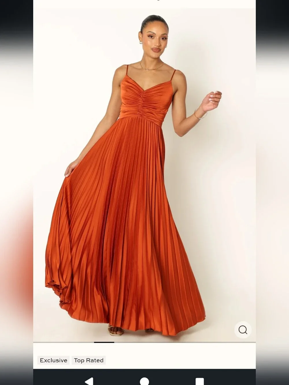 Petal & Pup Rust Orange Naira Pleated Maxi Dress Size 8